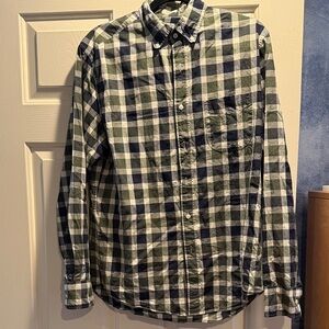 J. Crew Plaid Shirt in Green and Blue
